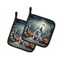 Edge Collections - 7.5" x 7.5" - Multicolor - English Bulldog Spooky Halloween Pot Holders - 1 Pair